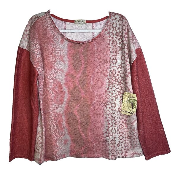 One World Women’s Blouse Size XL Mixed Media Tunic Hippie Tie Dye BOHO Gypsy - Picture 1 of 13